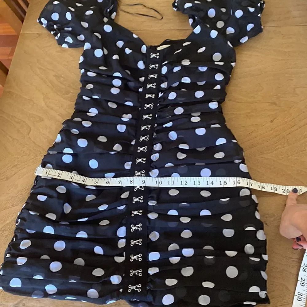 Urban Outfitters Black & White Skye Polka Dot Mini Dress Size Small - Picture 13 of 14